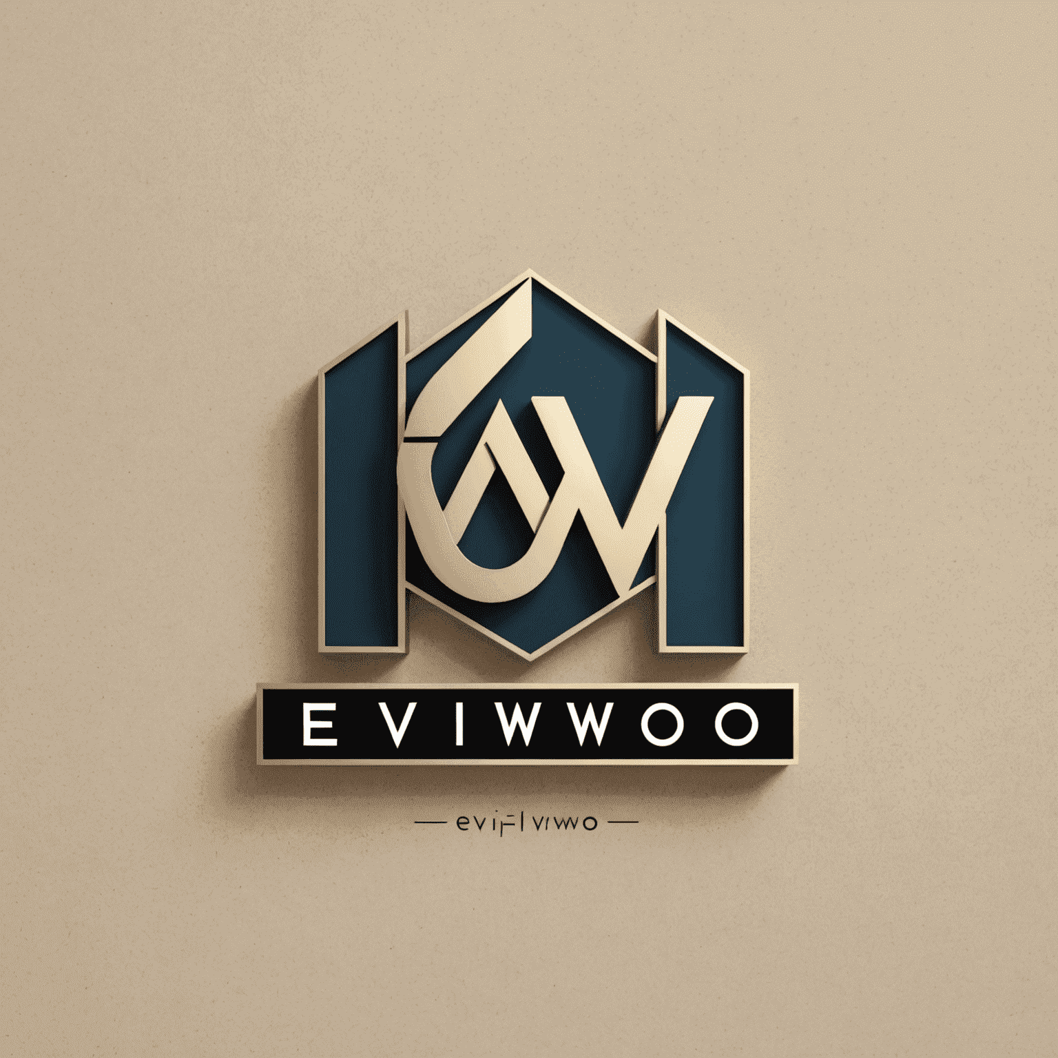 Eviiwo logo - A modern, stylized representation of a hotel or building with the text 'Eviiwo' in a sleek font