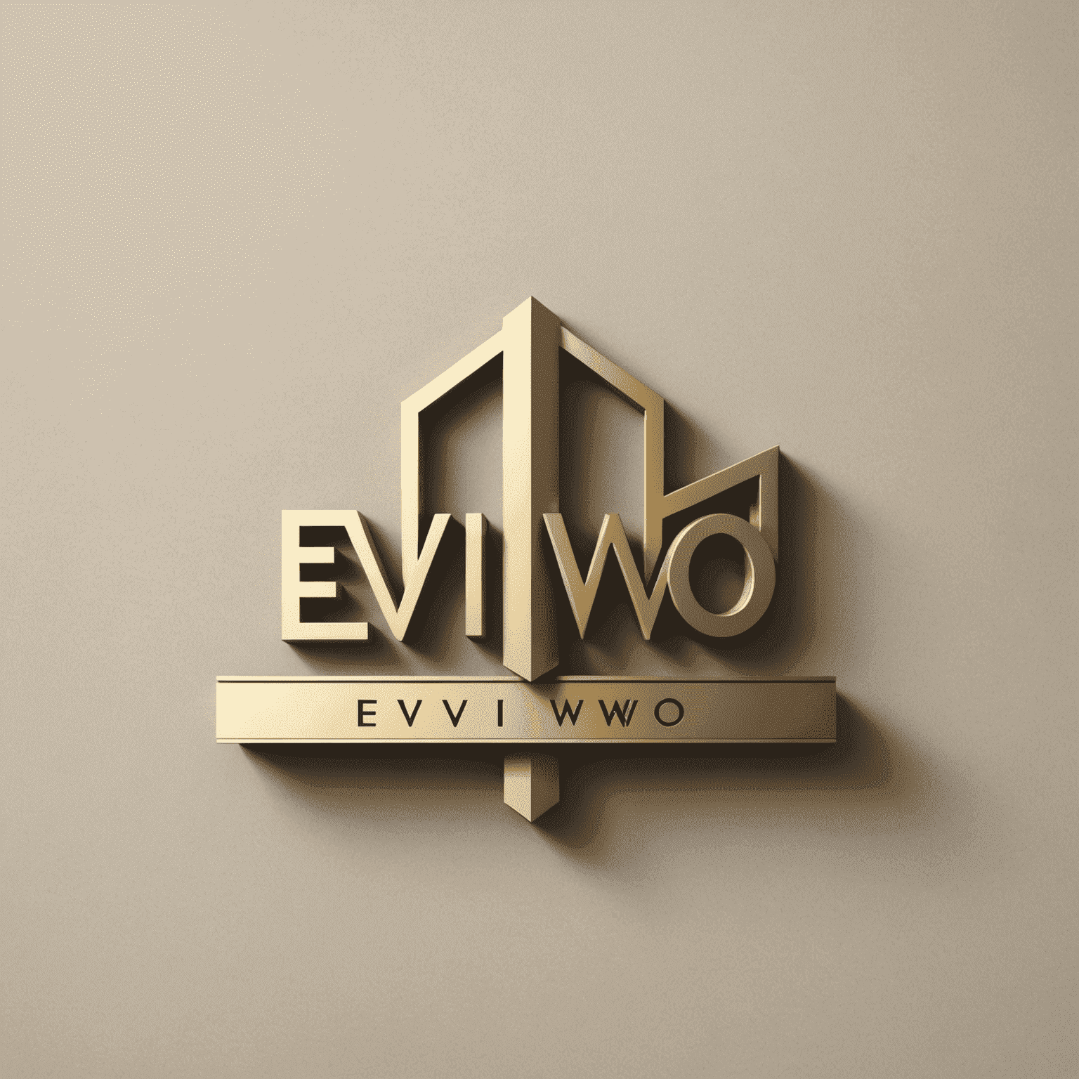 Eviiwo logo - A modern, stylized representation of a hotel or building with the text 'Eviiwo' in a sleek font