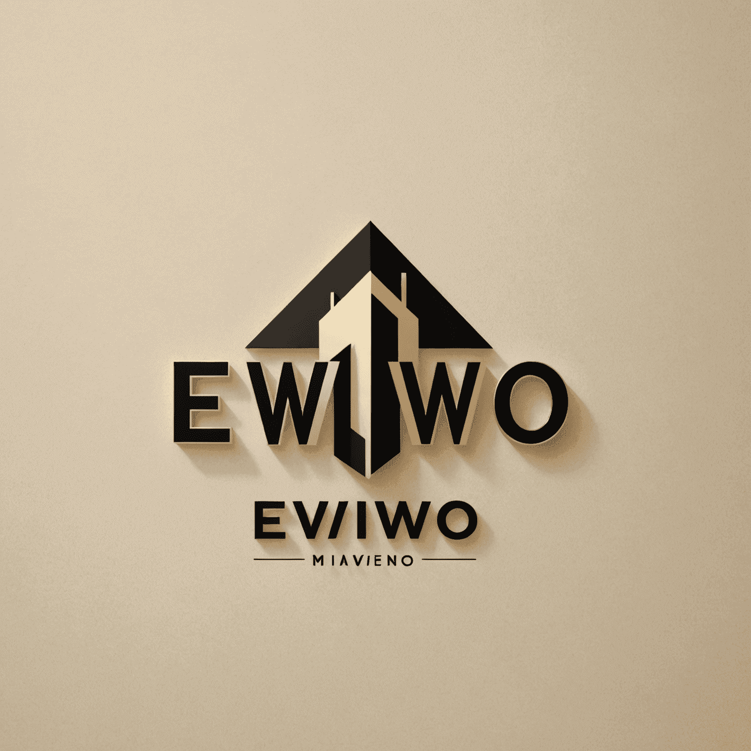 Eviiwo logo - A modern, stylized representation of a hotel or building with the text 'Eviiwo' in a sleek font